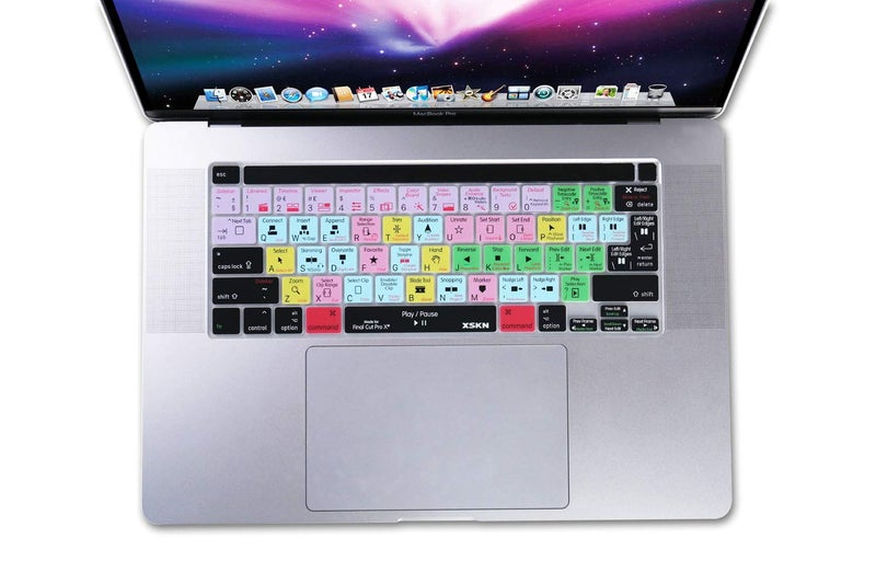 XSKN Final Cut Pro English Shortcuts Silicone Keyboard Cover Skin for Touch Bar Models 2019 MacBook Pro 16 inch A2141 2020 MacBook Pro 13.3 inch A2251 A2289 A2338 M1 Keyboard US&EU Version - Image 2